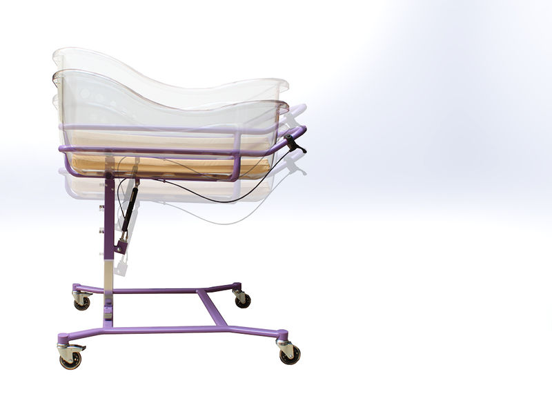 Das Krankenhausbett für Neugeborene BABYNEL-Bed DUO lift mit stufenloser Höhenverstellung
